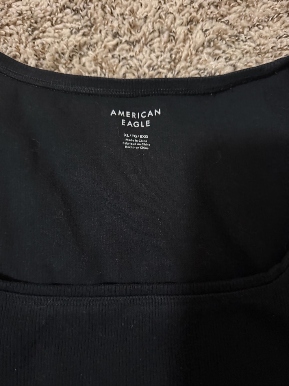 American Eagle Outfitters Black Ribbed Scoop Tank - Picture 2 of 2